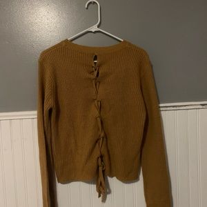 Mustard Yellow tie back shirt